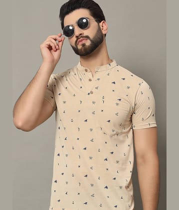 RELANE Pack of 1 Cotton Blend Regular Fit Men's T-Shirt ( Beige )