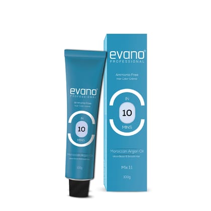 EVANO Professional Creme Hair Colour Dark Brown 100g, Ammonia Free Permanent Hair Color, 100% Grey Coverage in 10 Minute