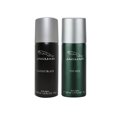 Jaguar For Men + Classic Black Deo Combo Set 300ml (Pack of 2) For Him