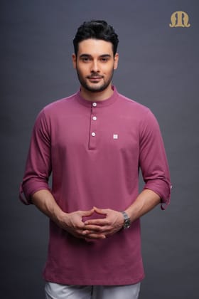 Asticus Knitted Short Kurta Payjama Set Lilac Men-S