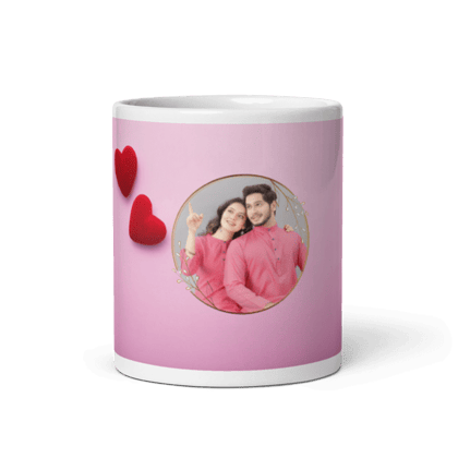 Customized Coffee Mug - Add Your Own Photo -Light Pink Background
