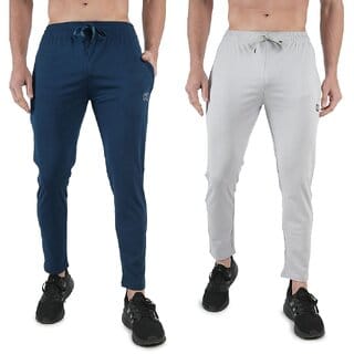 Kwings Mens Lower Combo Pack (Pack of 2) Lycra blend Plain sports wear Bottoms