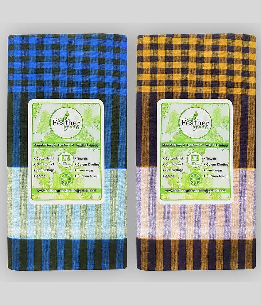 Feather Green Multi Lungi Pack of 2