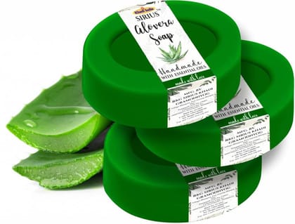 RKG SIRIUS KHADI ALOVERA SOAP | GLYCERIN NATURAL BATHING SOAP FOR MOISTURISING & HYDRATION  (3 X 100 G)
