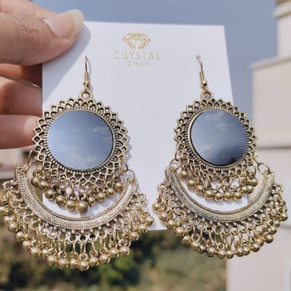Oxidised Rust Gold Drop Earrings
