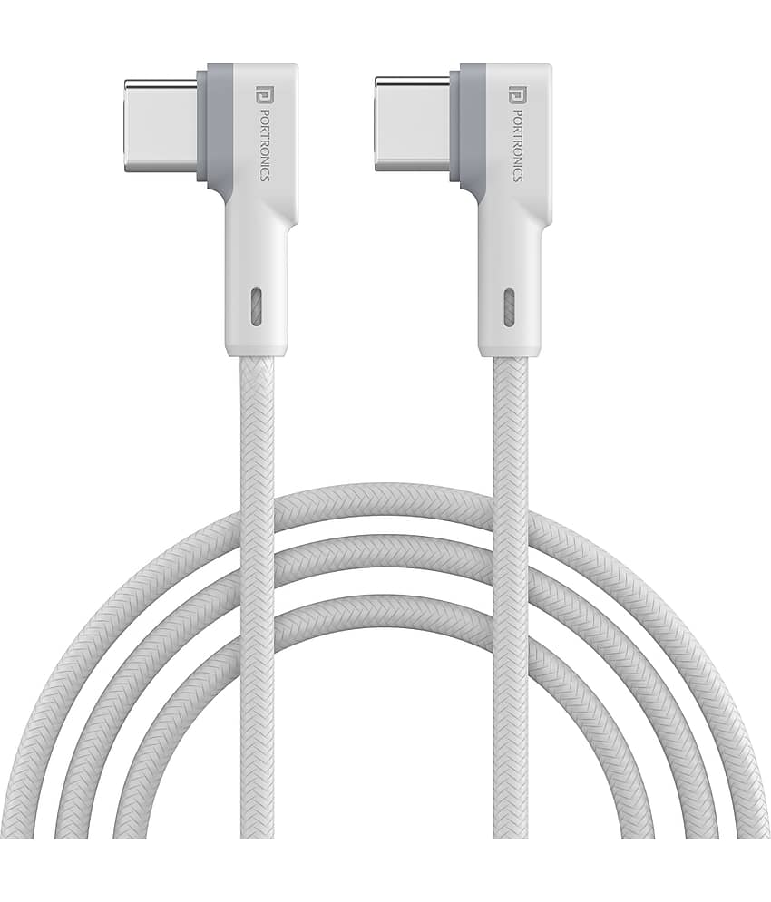 Portronics Konnect L Type -C to Type C Cable:60 W Type -C to Type-C Cable ,White (POR 1442)