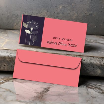 Personalised Money Envelopes Pink Lotus - Set of 20