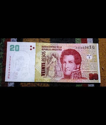 SUPER ANTIQUES GALLERY - RARE ARGENTINA 20 PESOS NOTE UNC 1 Paper currency & Bank notes