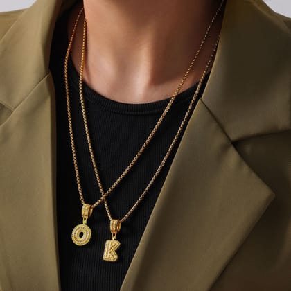 Initial necklace-Stainless Steel / N
