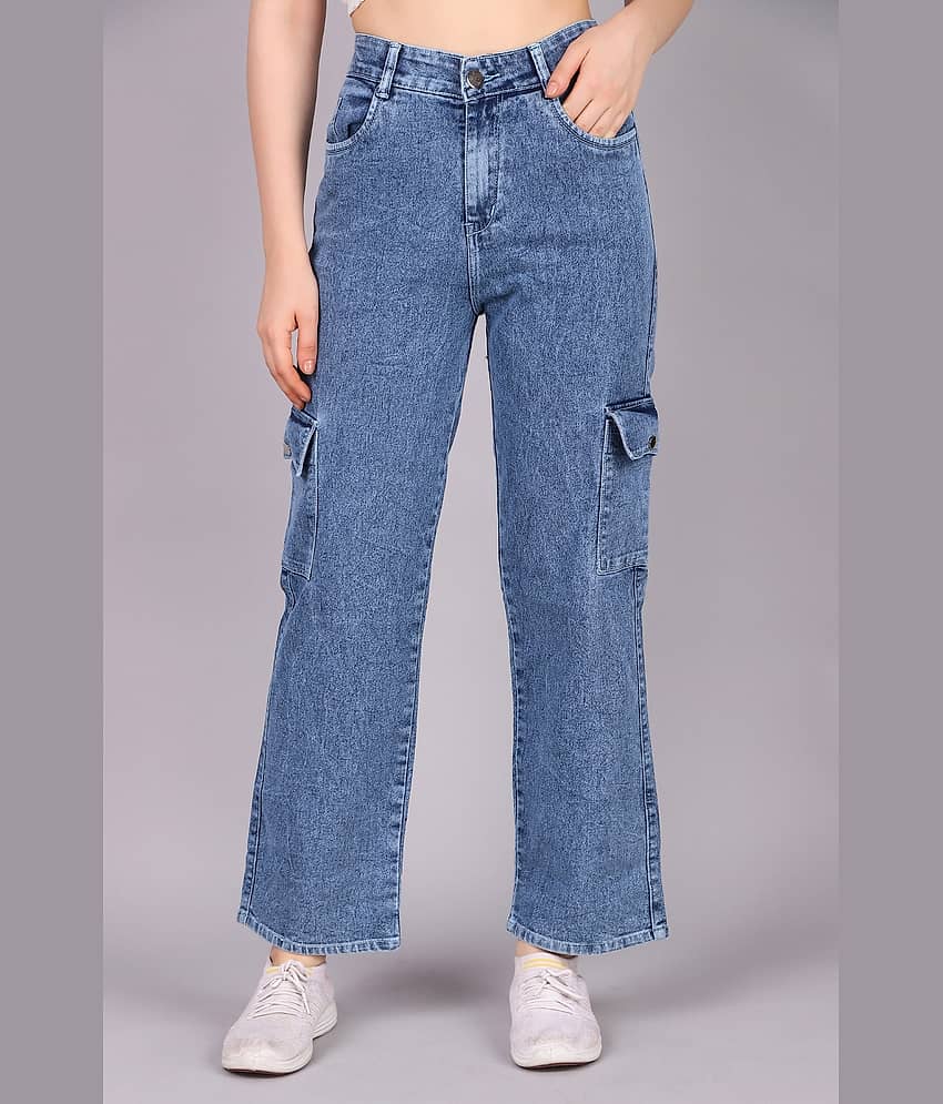 Kashian Women's Cargos High-Rise Jeans ( Blue )
