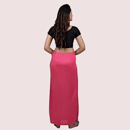 Ladies Glossy silk saree's Pink Petticoat