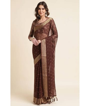 Rekha Maniyar Chiffon Printed Saree With Unstitched Blouse Piece ( Blue )