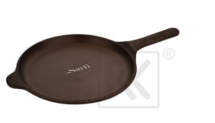 RK Cast Iron Frying Pan| Naturally Nonstick | Pre-Seasoned with 100% Vegetable Oil | Toxin-Free | Perfect Crisping | Stylish Handle | Bring Back Nostalgic Taste in Cooking (26cm)