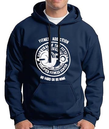 code yellow Fleece Hooded Men's Sweatshirt - Blue ( Pack of 1 )