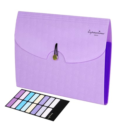 Storite 7 Pocket Expanding File Folder, Accordion File Organizer with Labels, Letter Size Folders for Documents, Portable Filing Folder for School Home Office (Purple)