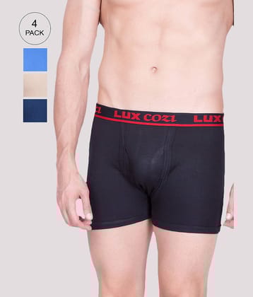 Pack of 4 Lux Cozi - Multicolor Cotton Blend Men's Trunks