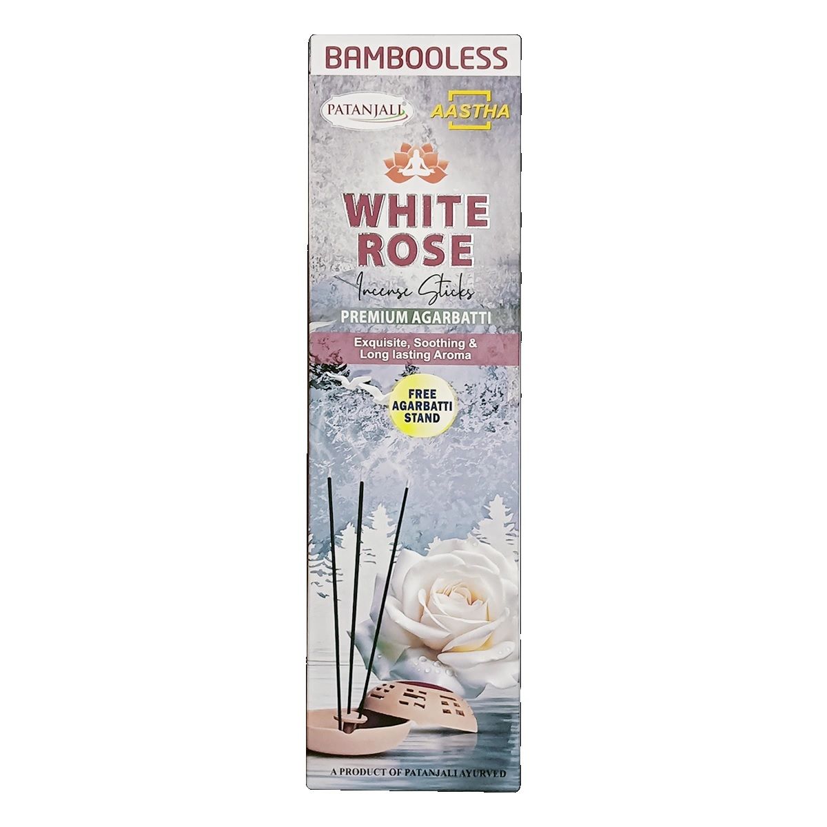 Patanjali Aastha Bambooless Agarbati Whiterose 80gm