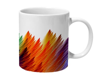 Multicolor Feathers Colorful Ceramic Mug