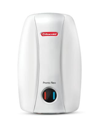 Racold PRONTO NEO Electric Instant Water Heater 3L – Vertical Geyser for Bathrooom, Anti Backflow System, 3 Safety Levels, Rust Proof Body, Faster Heating, with Fire Retardant Cable, White Racold PRONTO NEO Electric Instant Water Heater 3L – Vertical Gey