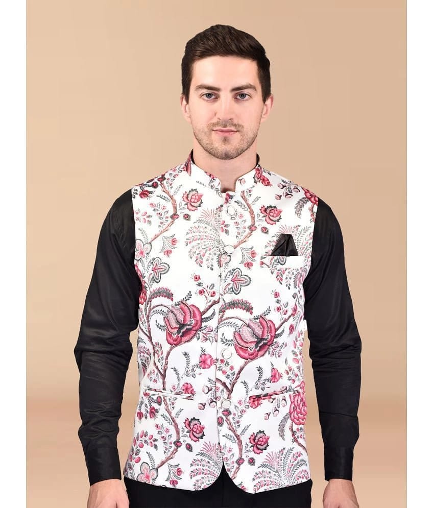 PRINTCULTR Multi Cotton Blend Mens Nehru Jacket ( Pack of 1 ) - None