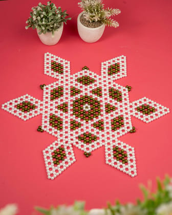 Handcrafted Pearl Rangoli | Traditional Festive & Pooja Home Dรฉcor Handcrafted Pearl Rangoli | Traditional Festive & Pooja Home Dรฉcor