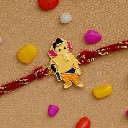 Ganesha Design Kids Rakhi and Roli Chawal Pack