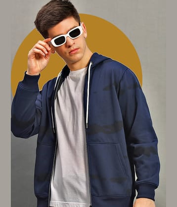 stelvin Cotton Blend Hooded Men's Sweatshirt - Navy Blue ( Pack of 1 )
