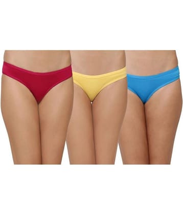 Leading Lady Pack of 3 Cotton Women's Thongs ( Multi Color )
