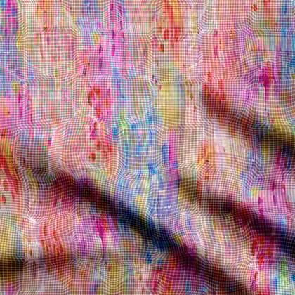 Textural Digital Watercolor-Organza Satin