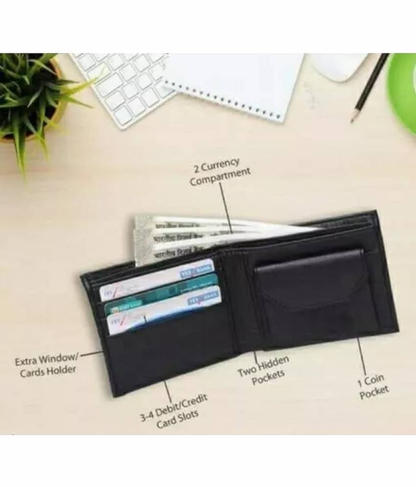 Classic World PU Printed Men's RFID Wallet With 10 Slots For Card ( Black , Pack of 1 )