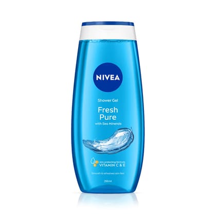 NIVEA Body Wash, Fresh Pure Shower Gel, Refreshing Aquatic Scent (250ml)