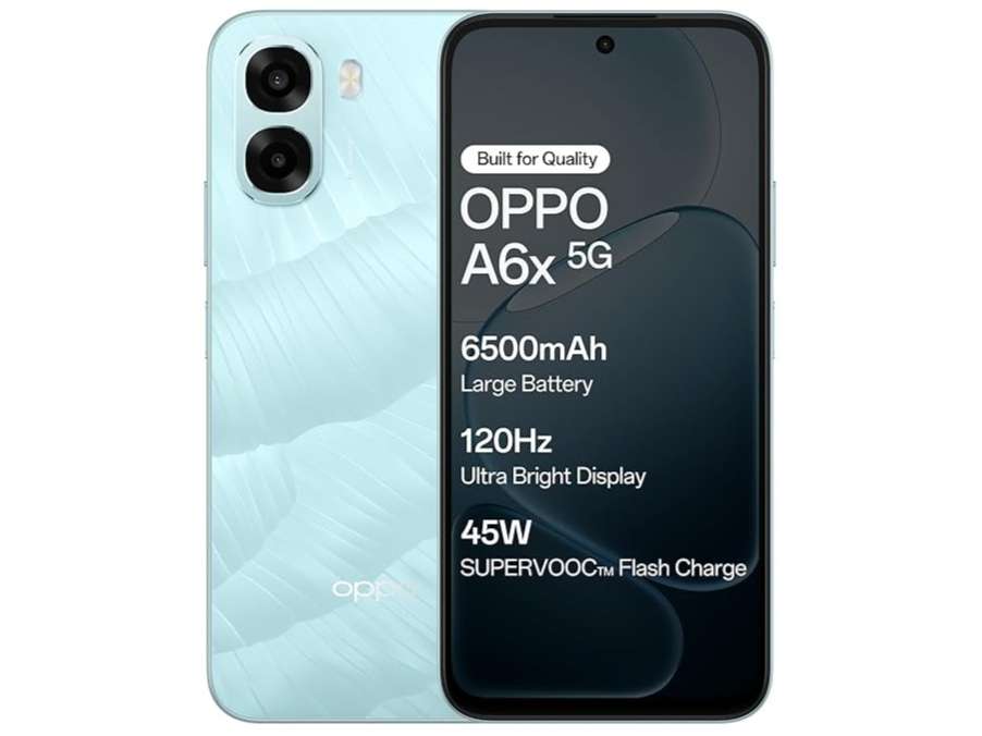 Oppo A6X 5G Smartphone, 4GB RAM, 128GB Storage Smooth Performance - Ice Blue