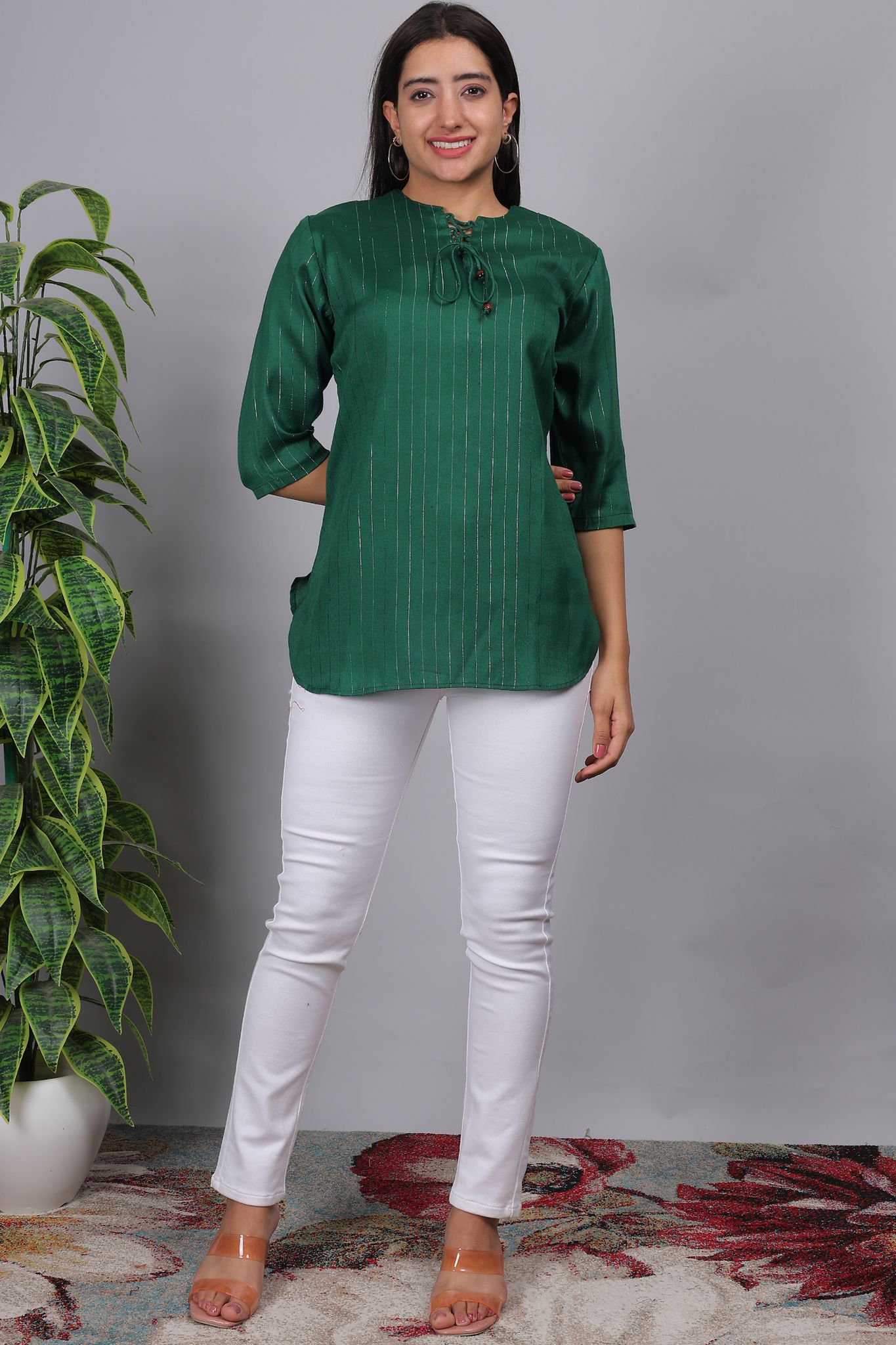 Green Short Kurti for women