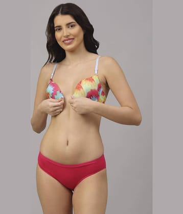 PrettyCat Polyester Women's Bra & Panty Set ( Brown )