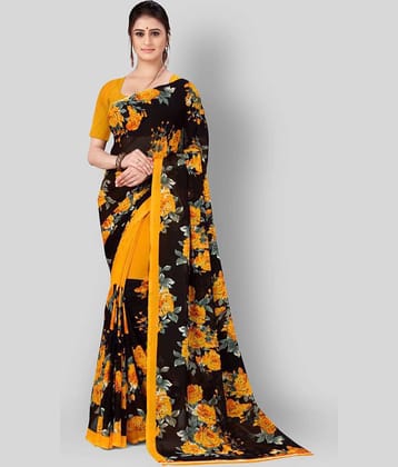 ANAND SAREES Georgette Printed Saree With Unstitched Blouse Piece ( Multicolor )