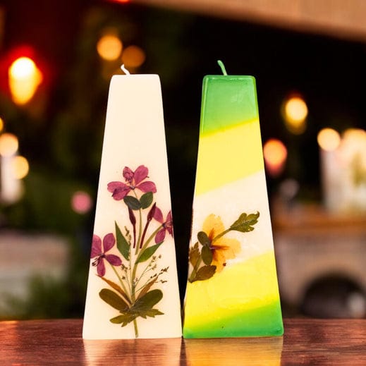 Eco-Friendly Soy Wax Scented Pillar Candles - Set of 2 - Lemongrass