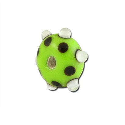 Beadwaala Handmade Fancy Lampwork Glass For Jewelry Making. (Roundel) SFL-205-Per Packet 25 Pcs / 10X18 MM