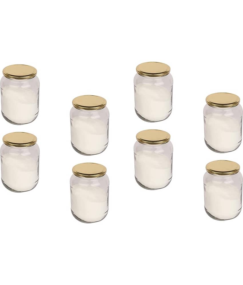 Somil Glass Container Jar Glass Transparent Utility Container ( Set of 8 )