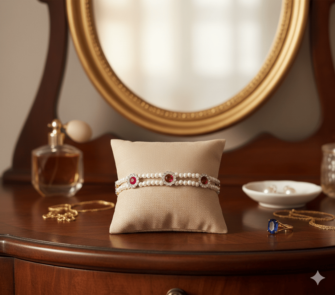 Maharani Style Stone Studded Bracelet for Women – Royal Ethnic Hand Jewelry