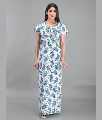 Apratim - White Cotton Women's Nightwear Nighty & Night Gowns ( Pack of 1 )