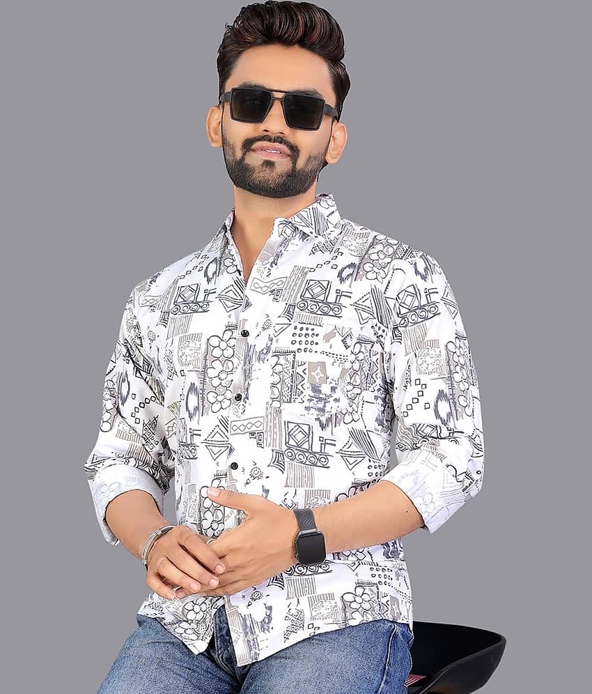 adwynpeter 100% Cotton Regular Fit Printed Full Sleeves Men's Casual Shirt - Multicolor 9 ( Pack of 1 )