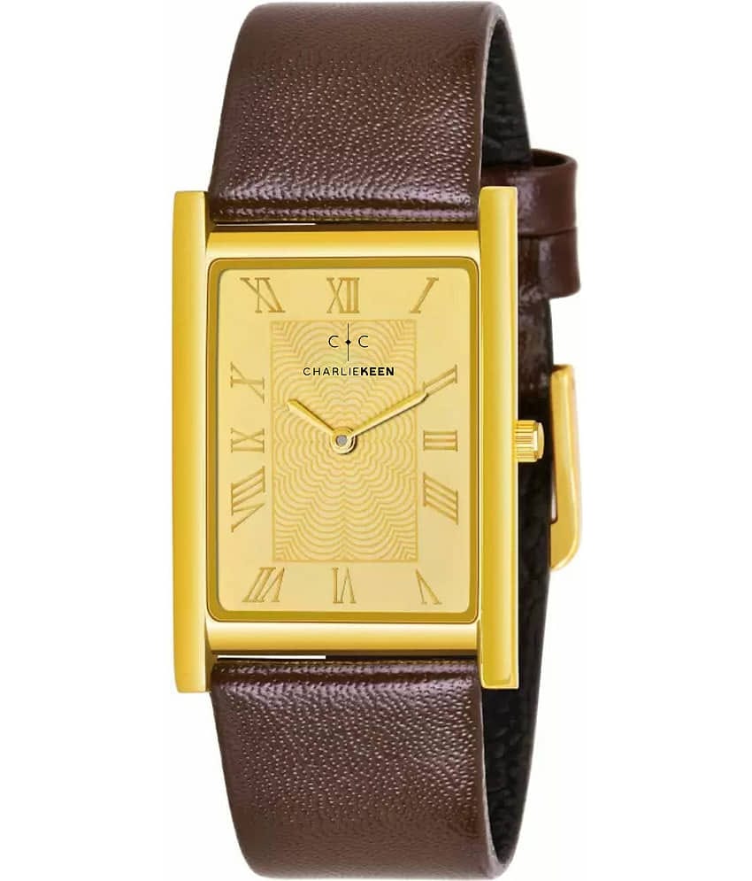CHARLIEKEEN Brown Leather Analog Men's Watch