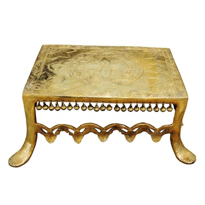 Brass Stool for God Idol Statue - Premium Puja Platform, Height : 7.5 Inch (BSMAS818 A)
