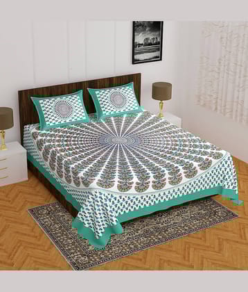 Cosito Cotton 1 Double Bedsheet with 2 Pillow Covers ( Multicolor )