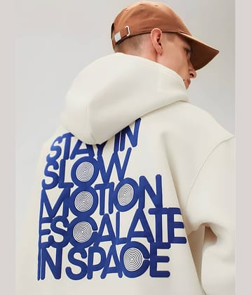 LEWEL Cotton Blend Slim Fit Printed Full Sleeves Men's Hooded T-Shirt - White ( Pack of 1 )