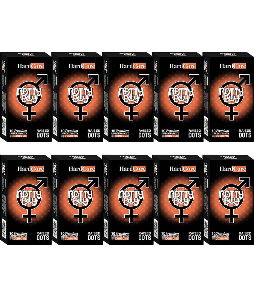 NottyBoy HardCore Raised Dots Big Dotted Condoms - Pack of 100