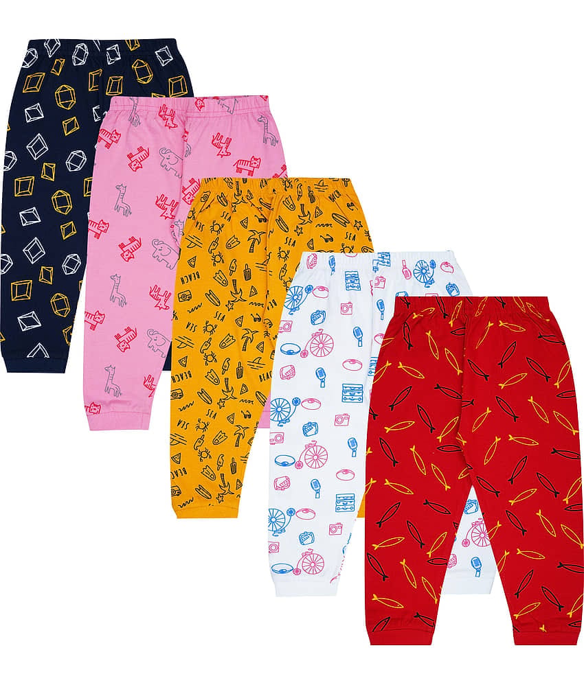 kukke Pack of 5 Baby Boys Cotton Trackpant ( Multicolor )