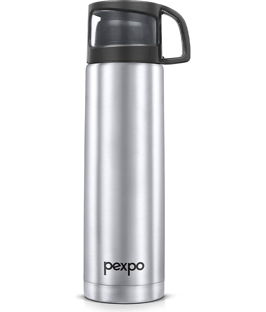 Pexpo Ferrero Flip Lid Thermosteel 24 Hrs Hot & Cold Silver Stainless Steel Water Bottle 1000 mL ( Set of 1 )