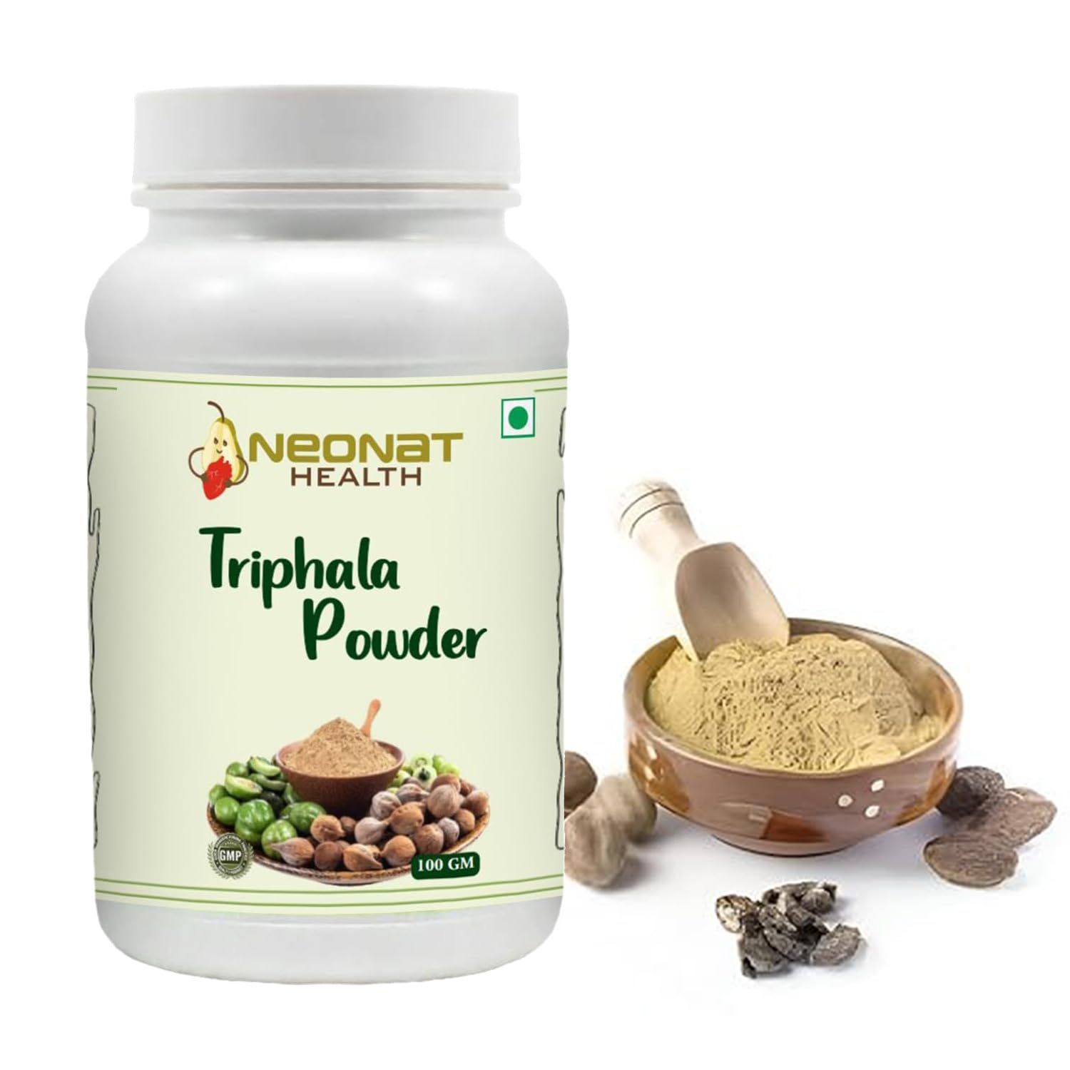 Neonat Health Triphala Powder / Churna 100gm, Natural Immunity Booster for Men and Women, Rich in Antioxidants Stress Relief and Digestive Support, Ayurvedic Blend of Amla, Haritaki and Bibhitaki Herbal Wellness