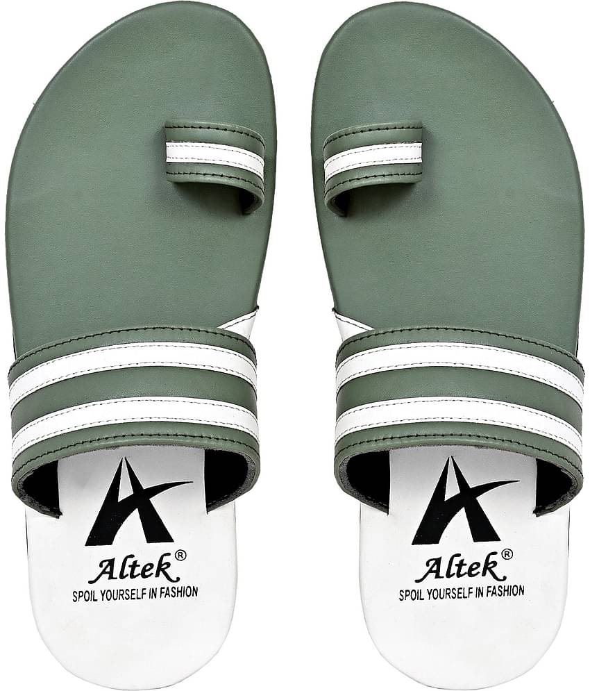 Altek - Green Men's Leather Slipper